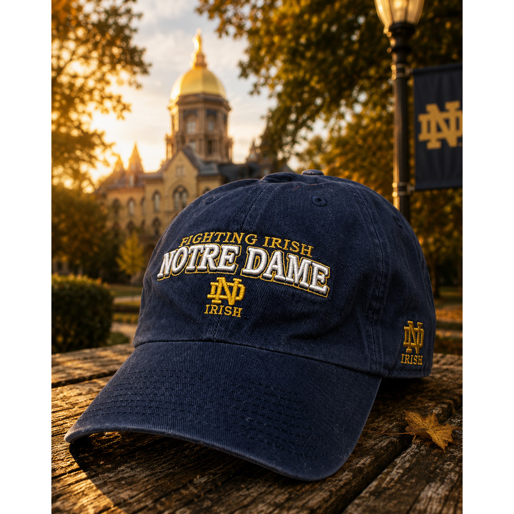 Vintage Notre Dame Fighting Irish Navy Fitted Hat Cap XL Lids NCAA University